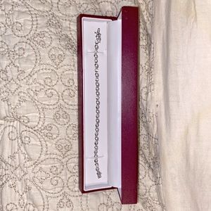 Sterling silver and diamond tennis bracelet